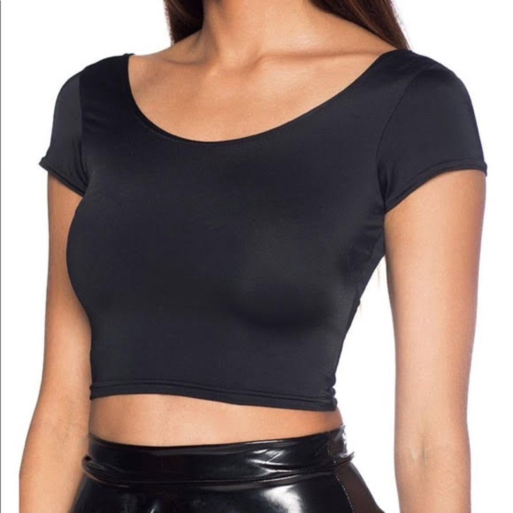 Blackmilk Clothing Black Crop Top M